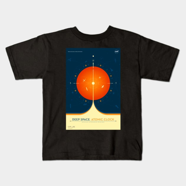 NASA Atomic Clock Mission Orange Kids T-Shirt by RockettGraph1cs